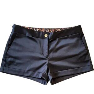Express Design Studio Black Satin Shine Shorts | SIZE 2